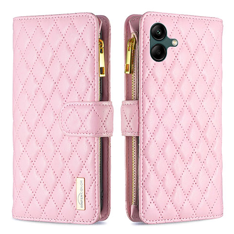 Custodia Portafoglio In Pelle Cover con Supporto B12F per Samsung Galaxy A04E Oro Rosa