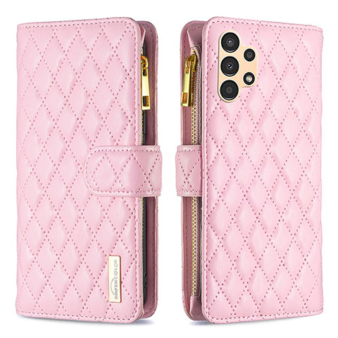 Custodia Portafoglio In Pelle Cover con Supporto B12F per Samsung Galaxy A13 4G Oro Rosa