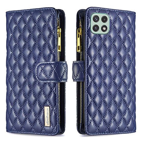 Custodia Portafoglio In Pelle Cover con Supporto B12F per Samsung Galaxy A22 5G Blu