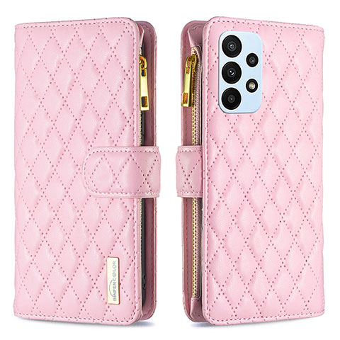 Custodia Portafoglio In Pelle Cover con Supporto B12F per Samsung Galaxy A23 4G Oro Rosa