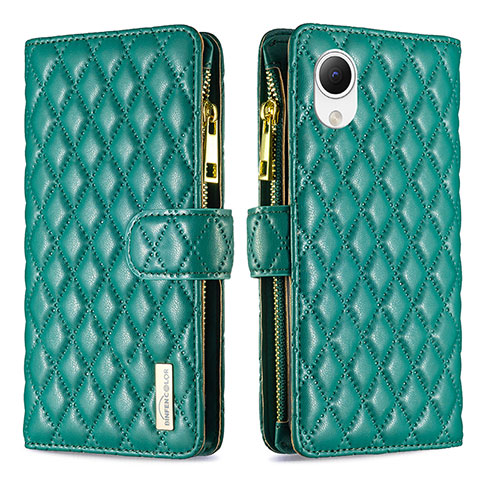 Custodia Portafoglio In Pelle Cover con Supporto B12F per Samsung Galaxy A23 5G SC-56C Verde