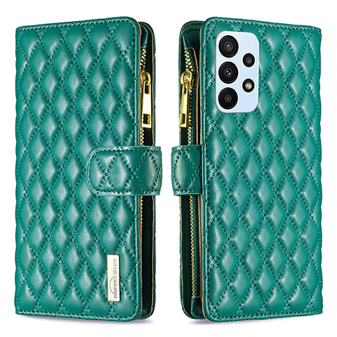 Custodia Portafoglio In Pelle Cover con Supporto B12F per Samsung Galaxy A23 5G Verde