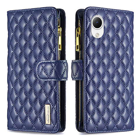 Custodia Portafoglio In Pelle Cover con Supporto B12F per Samsung Galaxy A23e 5G Blu