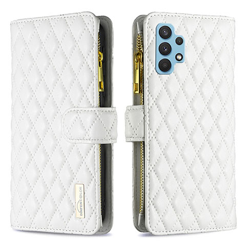 Custodia Portafoglio In Pelle Cover con Supporto B12F per Samsung Galaxy A32 5G Bianco