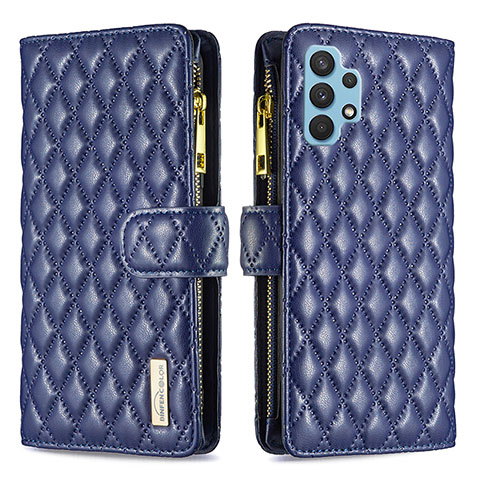 Custodia Portafoglio In Pelle Cover con Supporto B12F per Samsung Galaxy A32 5G Blu