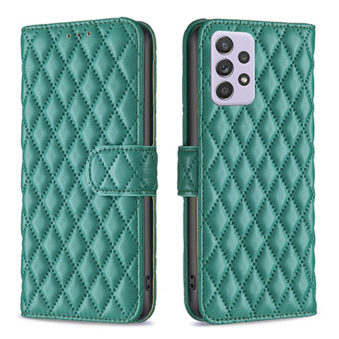 Custodia Portafoglio In Pelle Cover con Supporto B12F per Samsung Galaxy A52 4G Verde