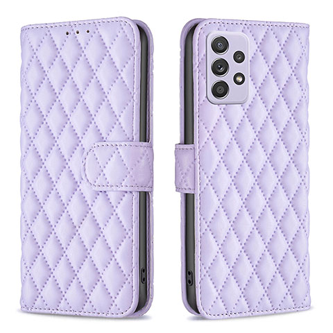 Custodia Portafoglio In Pelle Cover con Supporto B12F per Samsung Galaxy A52 4G Viola