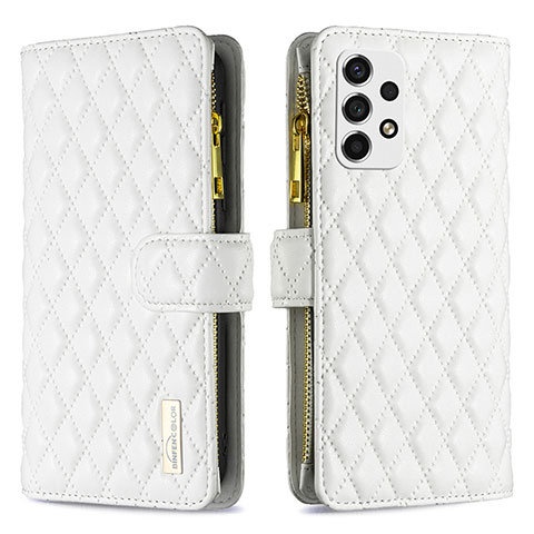 Custodia Portafoglio In Pelle Cover con Supporto B12F per Samsung Galaxy A53 5G Bianco