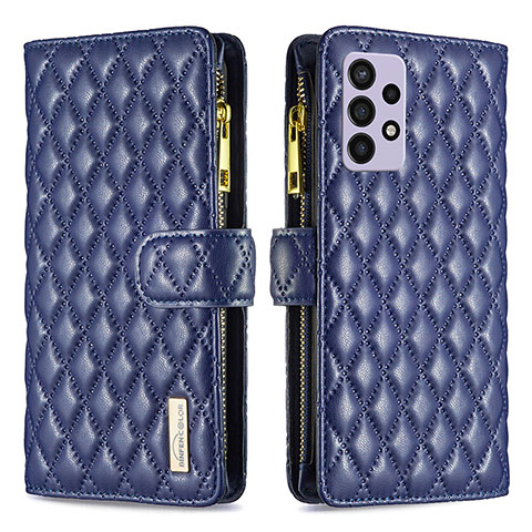 Custodia Portafoglio In Pelle Cover con Supporto B12F per Samsung Galaxy A72 5G Blu