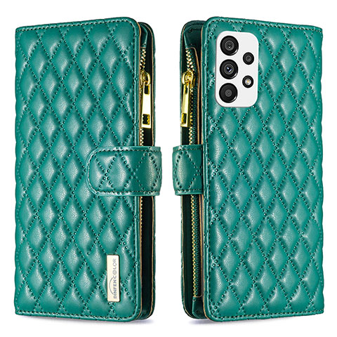 Custodia Portafoglio In Pelle Cover con Supporto B12F per Samsung Galaxy A73 5G Verde