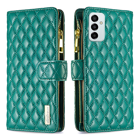 Custodia Portafoglio In Pelle Cover con Supporto B12F per Samsung Galaxy F23 5G Verde