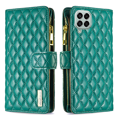 Custodia Portafoglio In Pelle Cover con Supporto B12F per Samsung Galaxy M33 5G Verde