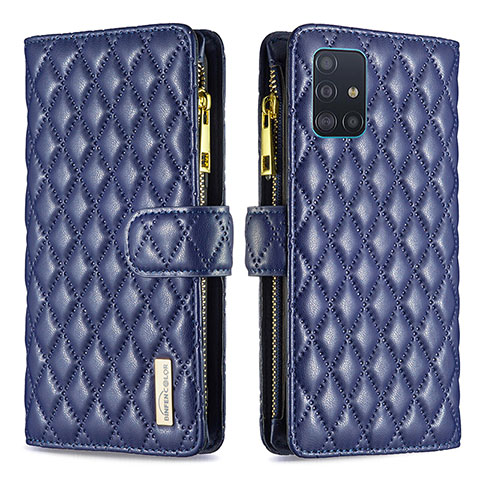 Custodia Portafoglio In Pelle Cover con Supporto B12F per Samsung Galaxy M40S Blu