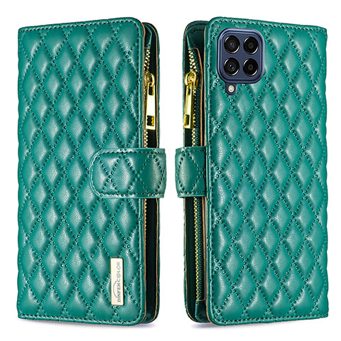 Custodia Portafoglio In Pelle Cover con Supporto B12F per Samsung Galaxy M53 5G Verde