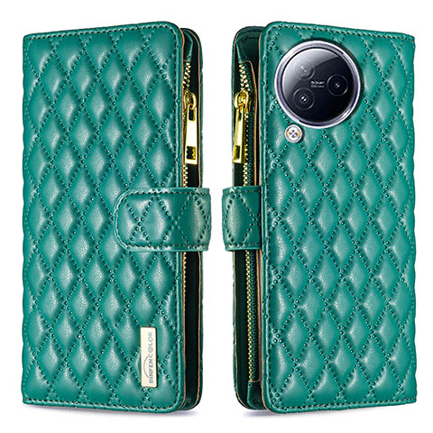 Custodia Portafoglio In Pelle Cover con Supporto B12F per Xiaomi Civi 3 5G Verde