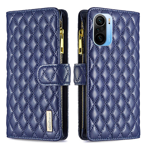 Custodia Portafoglio In Pelle Cover con Supporto B12F per Xiaomi Mi 11i 5G Blu