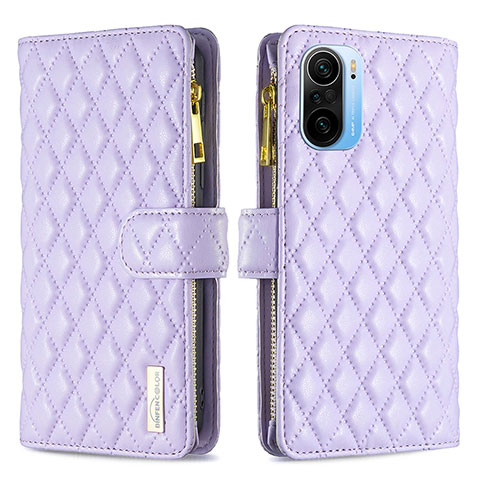 Custodia Portafoglio In Pelle Cover con Supporto B12F per Xiaomi Mi 11i 5G Viola