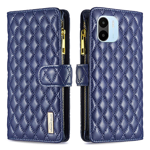 Custodia Portafoglio In Pelle Cover con Supporto B12F per Xiaomi Poco C50 Blu