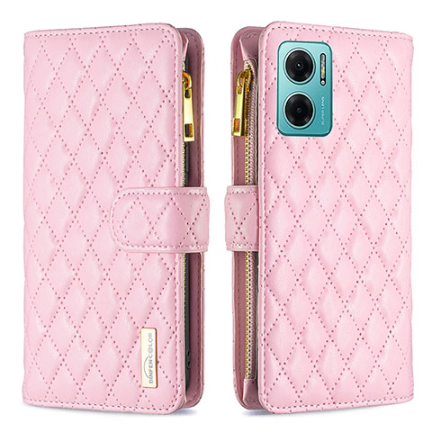 Custodia Portafoglio In Pelle Cover con Supporto B12F per Xiaomi Redmi 10 5G Oro Rosa