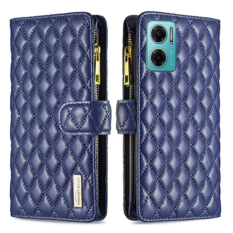 Custodia Portafoglio In Pelle Cover con Supporto B12F per Xiaomi Redmi 11 Prime 5G Blu