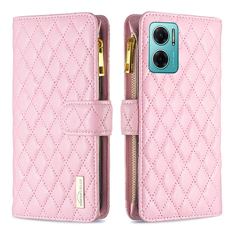 Custodia Portafoglio In Pelle Cover con Supporto B12F per Xiaomi Redmi 11 Prime 5G Oro Rosa