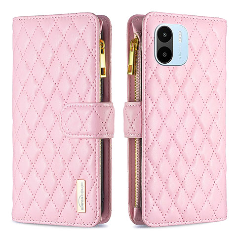 Custodia Portafoglio In Pelle Cover con Supporto B12F per Xiaomi Redmi A1 Oro Rosa