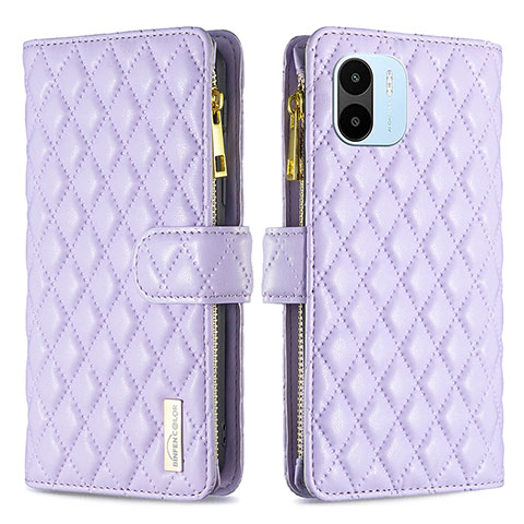 Custodia Portafoglio In Pelle Cover con Supporto B12F per Xiaomi Redmi A1 Viola