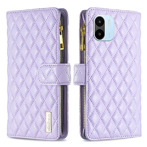 Custodia Portafoglio In Pelle Cover con Supporto B12F per Xiaomi Redmi A2 Plus Viola