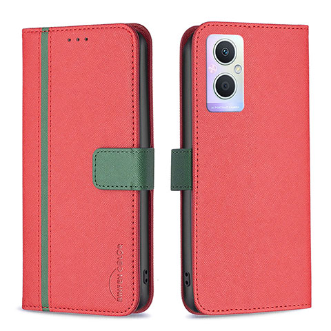 Custodia Portafoglio In Pelle Cover con Supporto B13F per OnePlus Nord N20 5G Rosso