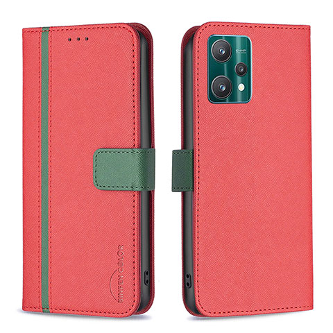 Custodia Portafoglio In Pelle Cover con Supporto B13F per Realme 9 Pro 5G Rosso