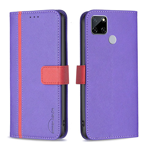 Custodia Portafoglio In Pelle Cover con Supporto B13F per Realme C12 Viola