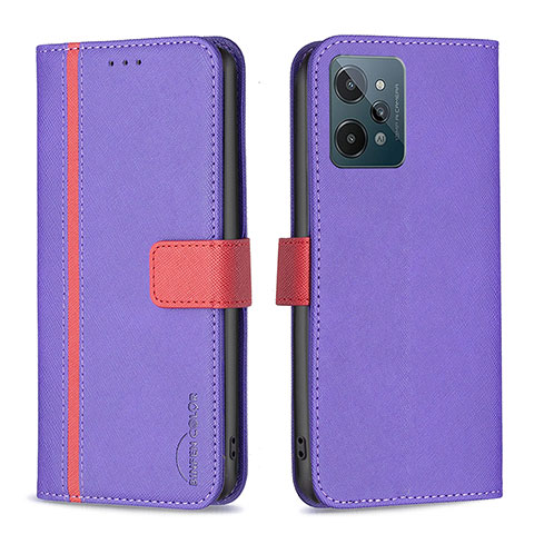 Custodia Portafoglio In Pelle Cover con Supporto B13F per Realme C31 Viola