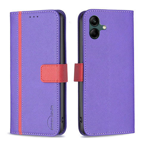 Custodia Portafoglio In Pelle Cover con Supporto B13F per Samsung Galaxy A05 Viola