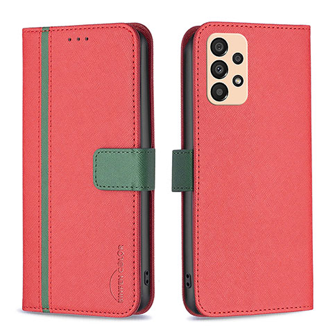 Custodia Portafoglio In Pelle Cover con Supporto B13F per Samsung Galaxy A33 5G Rosso