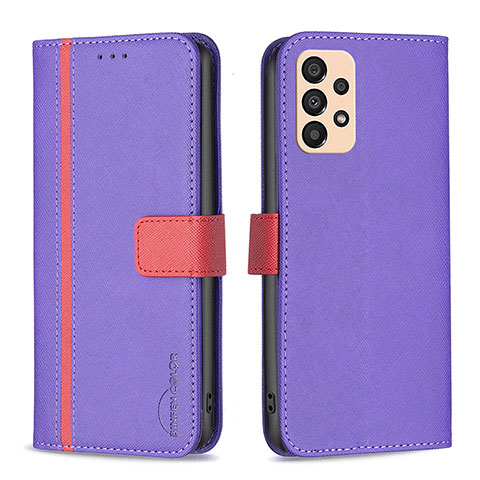 Custodia Portafoglio In Pelle Cover con Supporto B13F per Samsung Galaxy A33 5G Viola