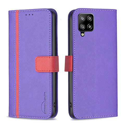 Custodia Portafoglio In Pelle Cover con Supporto B13F per Samsung Galaxy A42 5G Viola