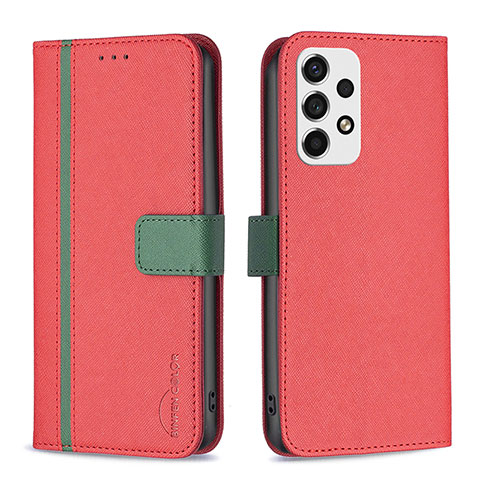 Custodia Portafoglio In Pelle Cover con Supporto B13F per Samsung Galaxy A53 5G Rosso