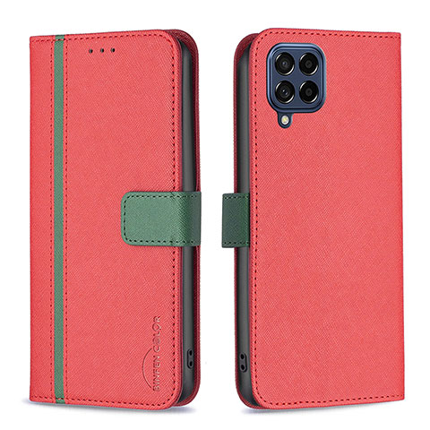 Custodia Portafoglio In Pelle Cover con Supporto B13F per Samsung Galaxy M53 5G Rosso