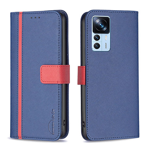 Custodia Portafoglio In Pelle Cover con Supporto B13F per Xiaomi Mi 12T 5G Blu