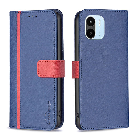 Custodia Portafoglio In Pelle Cover con Supporto B13F per Xiaomi Poco C50 Blu