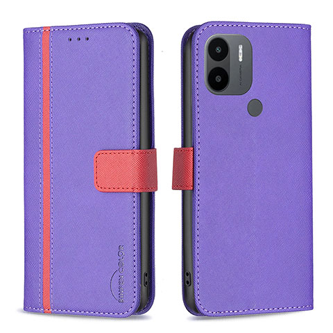 Custodia Portafoglio In Pelle Cover con Supporto B13F per Xiaomi Redmi A1 Plus Viola