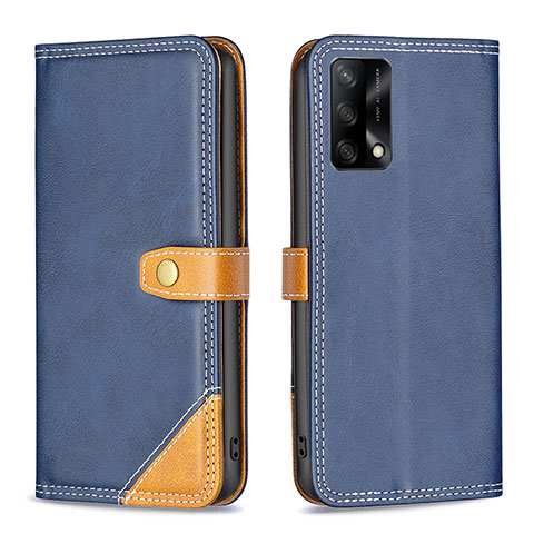 Custodia Portafoglio In Pelle Cover con Supporto B14F per Oppo A74 4G Blu