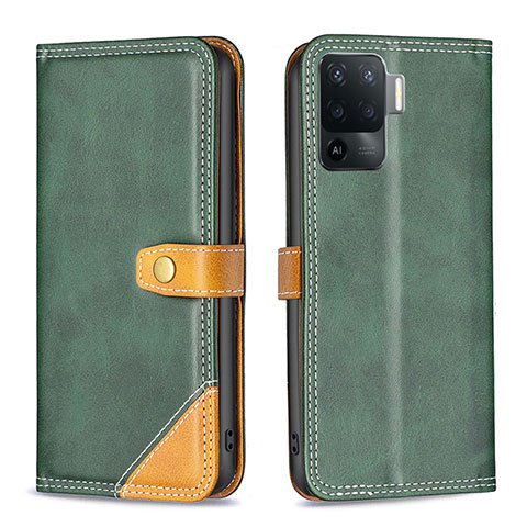 Custodia Portafoglio In Pelle Cover con Supporto B14F per Oppo A94 4G Verde