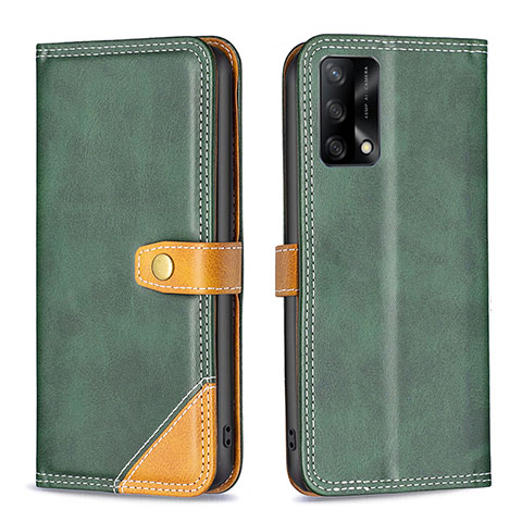 Custodia Portafoglio In Pelle Cover con Supporto B14F per Oppo A95 4G Verde