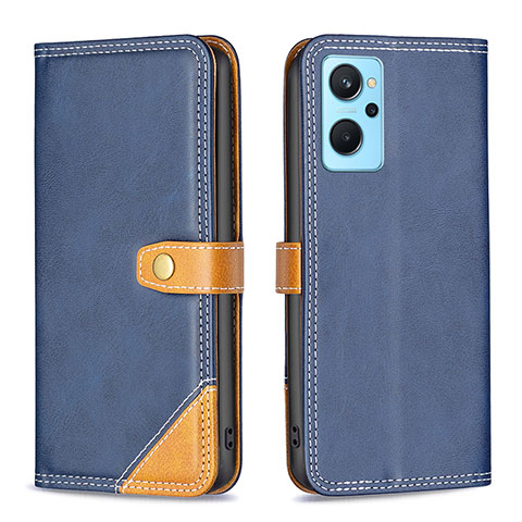 Custodia Portafoglio In Pelle Cover con Supporto B14F per Oppo A96 4G Blu