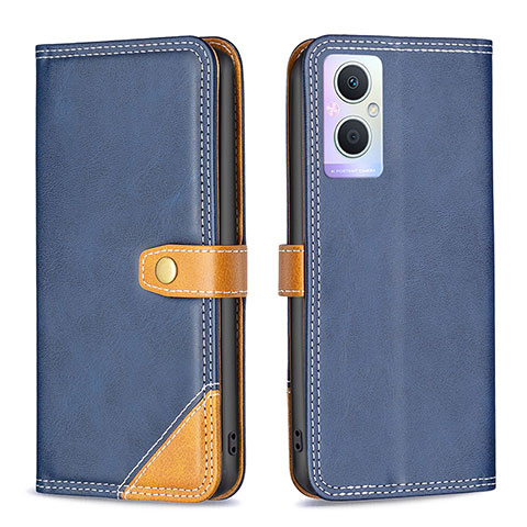 Custodia Portafoglio In Pelle Cover con Supporto B14F per Oppo A96 5G Blu