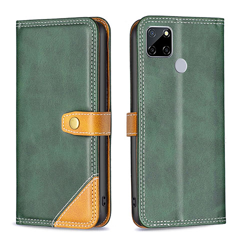 Custodia Portafoglio In Pelle Cover con Supporto B14F per Realme 7i RMX2193 Verde