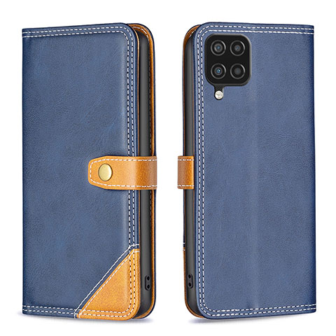 Custodia Portafoglio In Pelle Cover con Supporto B14F per Samsung Galaxy A12 5G Blu