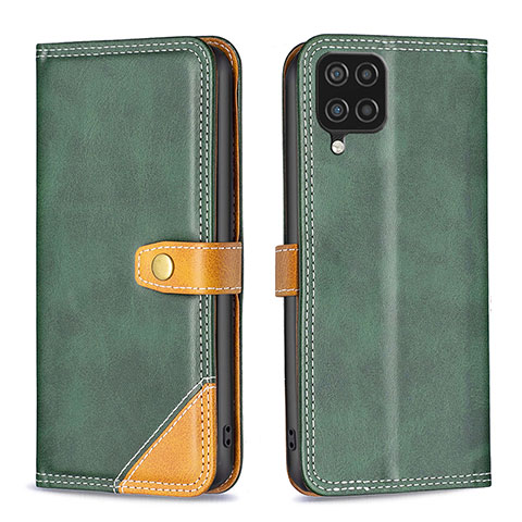 Custodia Portafoglio In Pelle Cover con Supporto B14F per Samsung Galaxy A12 5G Verde