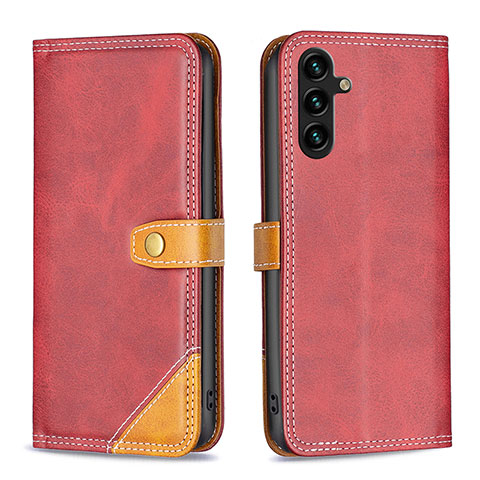 Custodia Portafoglio In Pelle Cover con Supporto B14F per Samsung Galaxy A13 5G Rosso